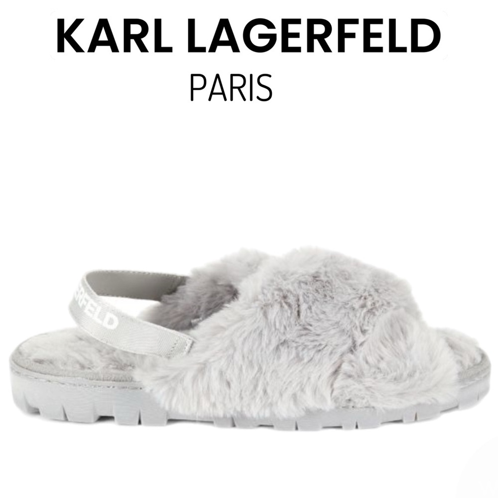 Karl Lagerfeld Paris Jessica Faux Fur Platform Sandals - Size 9 NEW - Picture 1 of 2